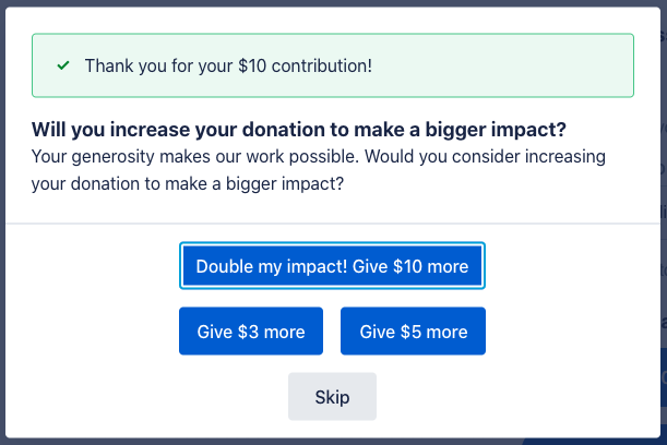 Screenshot of Smart Boost Example after donation