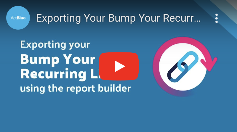 YouTube linked image to a Bump Your Recurring tutorial for building a recurring program. 