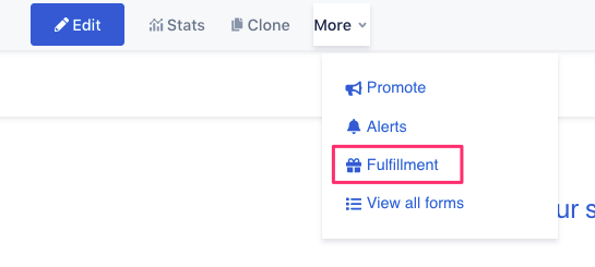 fulfillment in dropdown