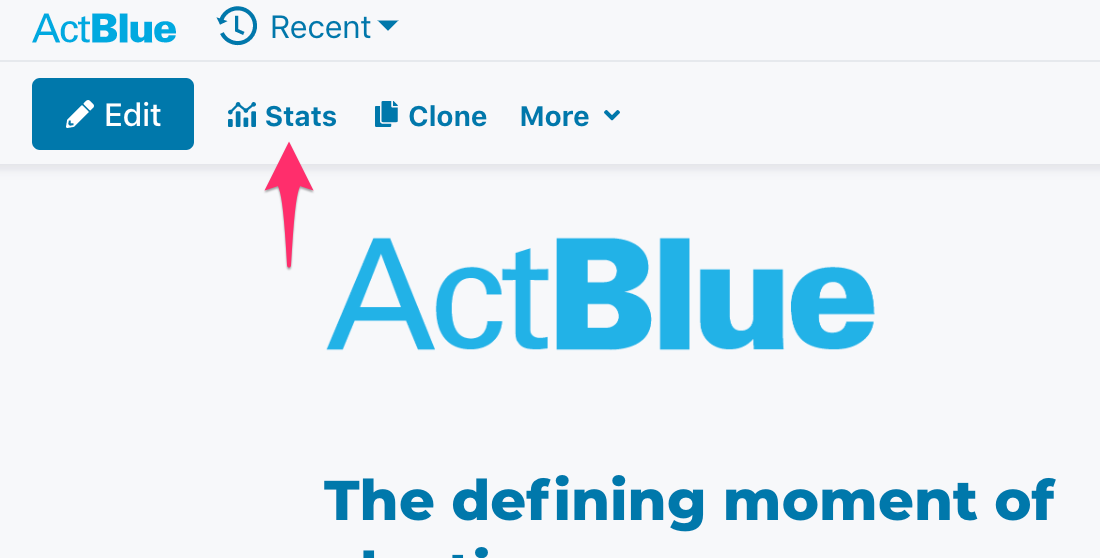 Stats button