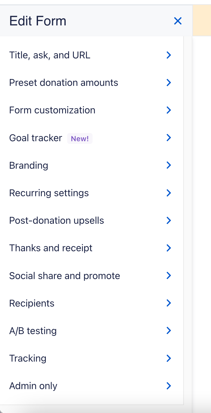 Square around form editor on left side of screen